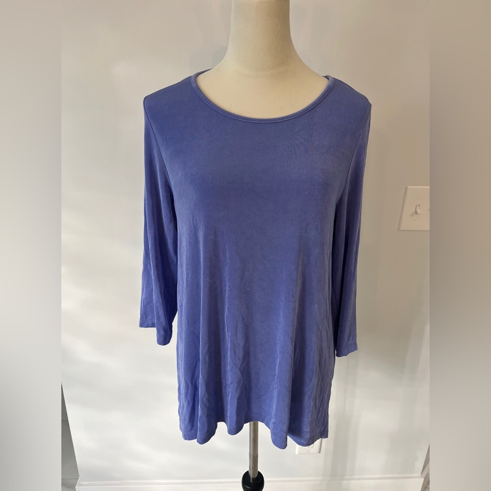 Women’s size petite medium coldwater creek top periwinkle acetate